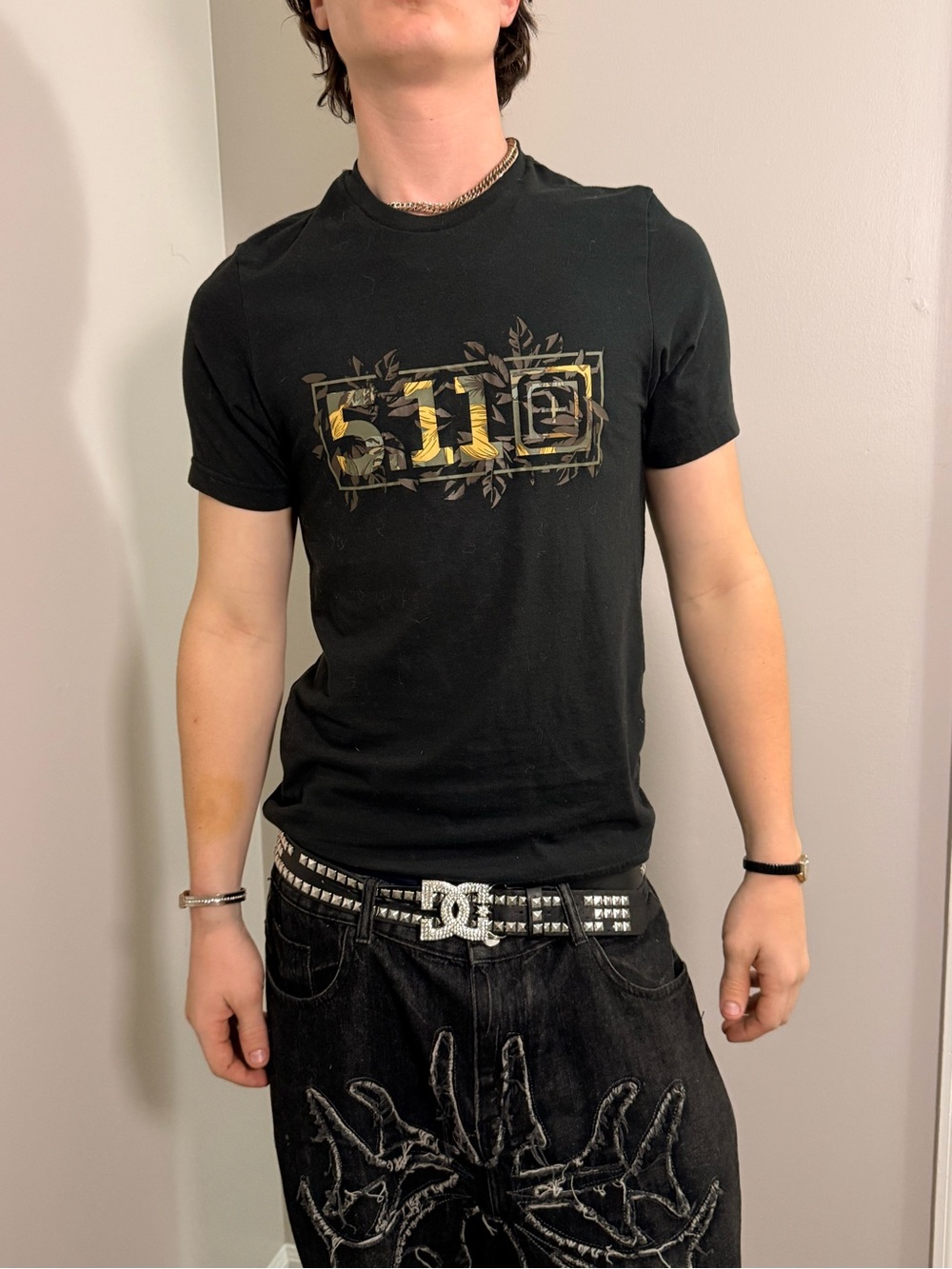 5.11 Tactical Black Short-Sleeve Tee with Gold Logo